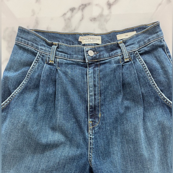 Nili Lotan Flora Denim Trouser | Mid-Rise | Wide-Leg | Classic Wash | Size 30 - Picture 10 of 16